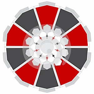 Business ecosystem organisation hexagone diagram scheme template