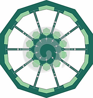 Business ecosystem organisation hexagone diagram scheme template