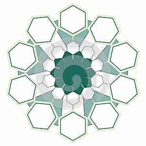 Business ecosystem organisation hexagone diagram scheme template