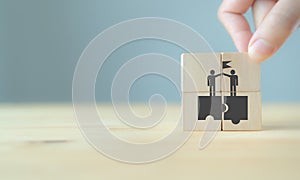Business ecosystem and partnerships concept. photo