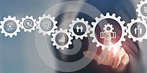 Business ecosystems and partnerships concept. Business collaboration strategies. photo