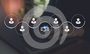 Business ecosystems and partnerships concept. Business collaboration strategies. photo
