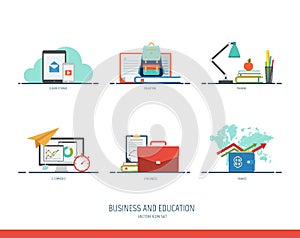 Business and education icon. Vector illustration
