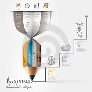 Business education Infographics step.