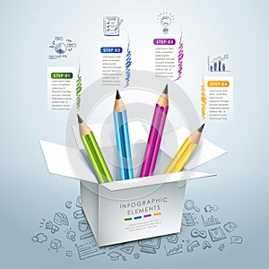 Business education pencil Infographics