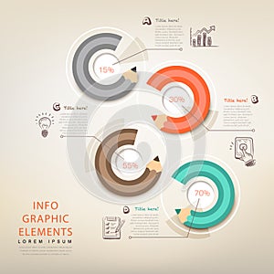 Business education pencil Infographics