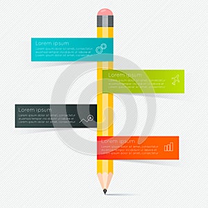 Business education pencil staircase Infographics option.