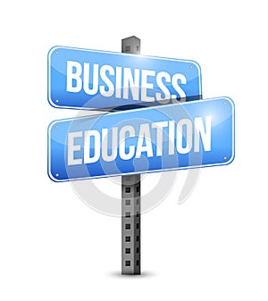 Business education road sign illustration design