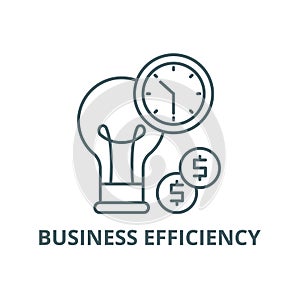 Business efficiency line icon, vector. Business efficiency outline sign, concept symbol, flat illustration