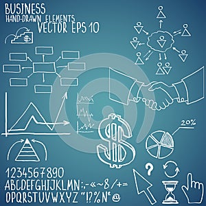 Business elements. Hand-drawn