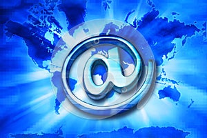 Business Email World Computer Background