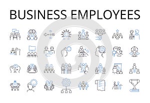 Business employees line icons collection. Workplace colleagues, Company staff, Organizational workers, Professional team