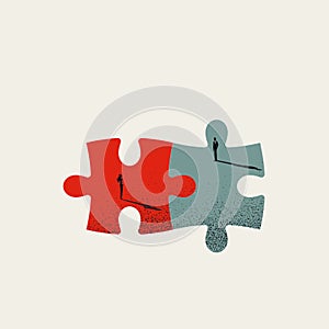 Business equality and partnership vector concept. Symbol of teamwork, cooperation. Minimal illustration. photo