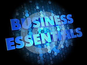 Business Essentials on Digital Background. photo