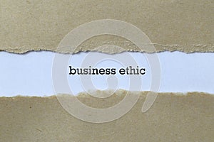 Business ethic on white paper