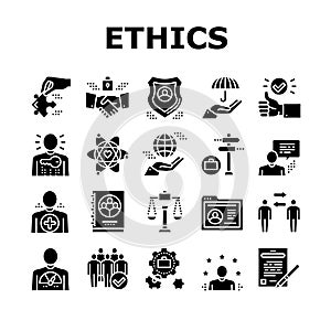 Business Ethics Moral Collection Icons Set Vector