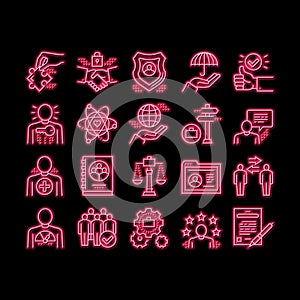 Business Ethics Moral neon glow icon illustration