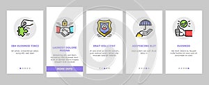 Business Ethics Moral Onboarding Icons Set Vector