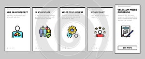 Business Ethics Moral Onboarding Icons Set Vector