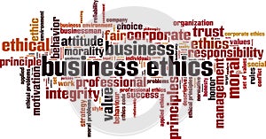 Business ethics word cloud