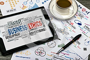 Business ethics word cloud