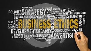 Business ethics word cloud