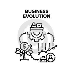 Business Evolution Process Vector Black Illustration