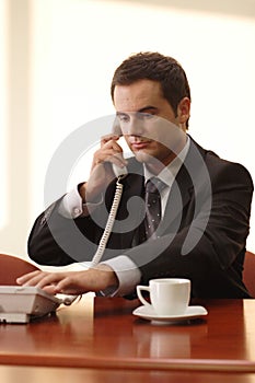 Business executive on phone