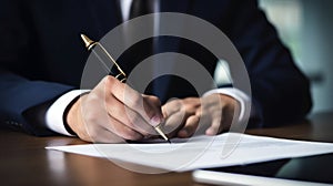 Business Executive Signing Contract. Generative ai