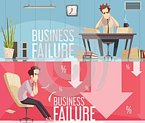 Business Failure 2 Retro Cartoon Posters