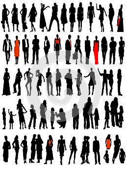 Business, fashion variety silhouettes