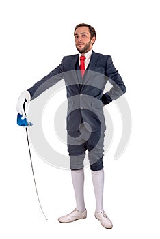 Business-fencing isolated in white