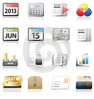 Business, finance and accountant icons set