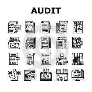 Business Finance Audit Collection Icons Set Vector
