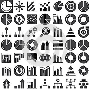 Business finance charts vector icons set