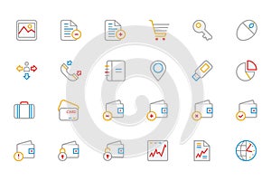 Business and Finance Colored Outline Icons 5