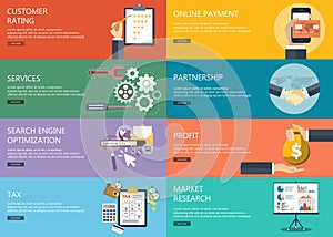 Business and finance concepts. Flat vector illustration