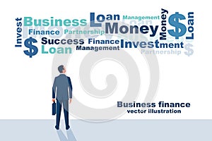 Business finance conceptual. Cloud with text business words.