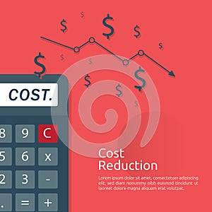 business finance crisis concept. cost reduction management. arrow line decrease money graph fall down symbol. economy stretching