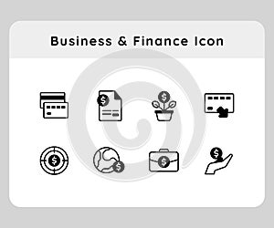 business and finance debit card investment target earth briefcase hand icon icons set collection collections package white