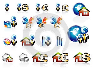 Business Finance and House Icon set