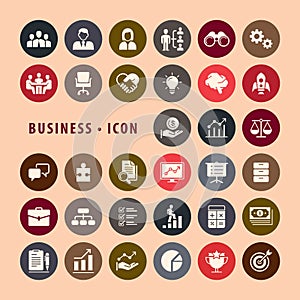 Business Finance icons circle botton vector set, Icons modern design