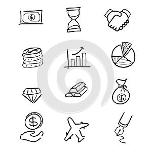 Business finance icons set