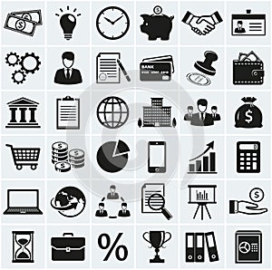 Business and finance icons. Vector set.