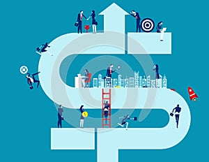 Business finance and industry up progress. Concept business vector illustration, Teamwork, Success, Analysis