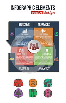 Business & finance infographics set with integrated icons in pie chart vector illustration.