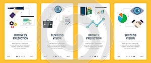 Business, finance, investment, prediction, vision and growth icons