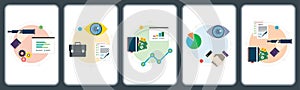 Business, finance, investment, prediction, vision and growth icons