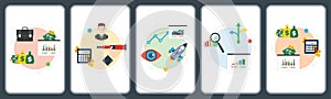 Business, finance, investment, prediction, vision and growth icons