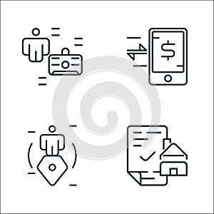 Business and finance line icons. linear set. quality vector line set such as mortgage loan, life insurance, fund